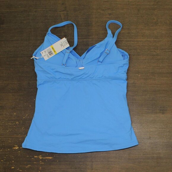 Anne Cole Womens Twist Front Underwire Tankini Swim Top Arctic Blue 36C/38B - Picture 2 of 7